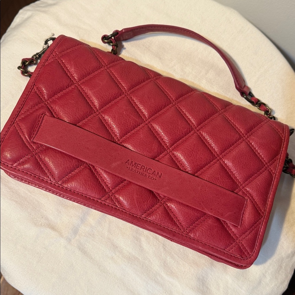 American Leather Co Red Shoulder Bag
